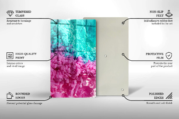 Protège plaque de cuisson Fumée rose turquoise