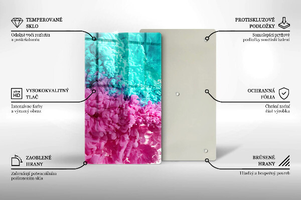 Protège plaque de cuisson Fumée rose turquoise