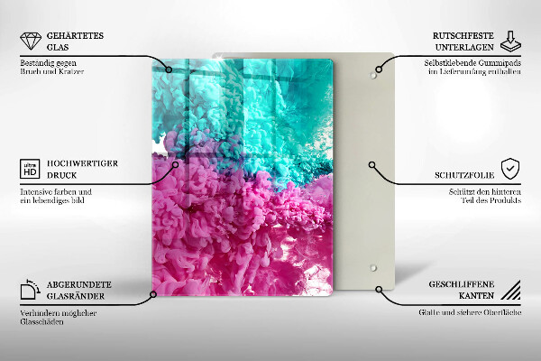 Protège plaque de cuisson Fumée rose turquoise