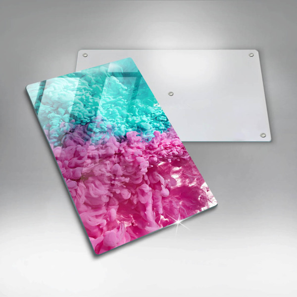 Protège plaque de cuisson Fumée rose turquoise