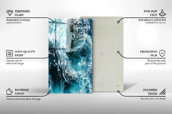 Protège plaque de cuisson Des vagues d'eau écumantes