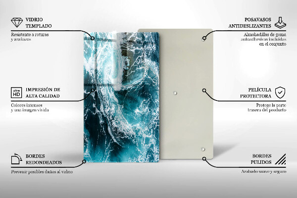 Protège plaque de cuisson Des vagues d'eau écumantes