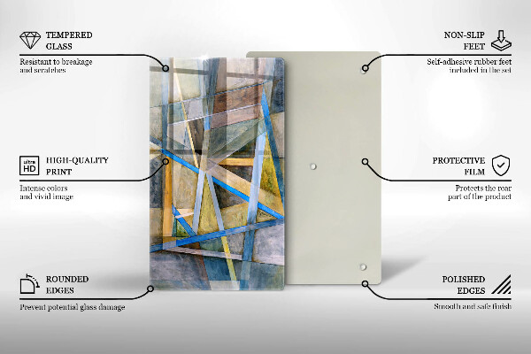 Protège plaque de cuisson Abstraction des lignes peintes