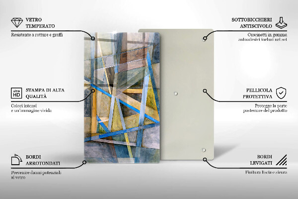 Protège plaque de cuisson Abstraction des lignes peintes