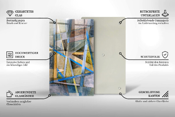 Protège plaque de cuisson Abstraction des lignes peintes