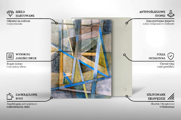 Protège plaque de cuisson Abstraction des lignes peintes