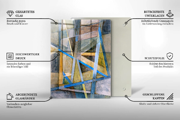 Protège plaque de cuisson Abstraction des lignes peintes