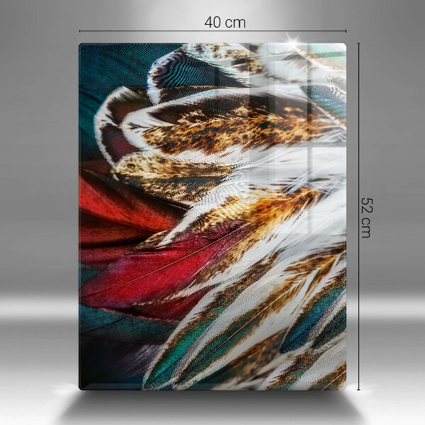 Protège plaque de cuisson Plumes d'oiseaux bohèmes