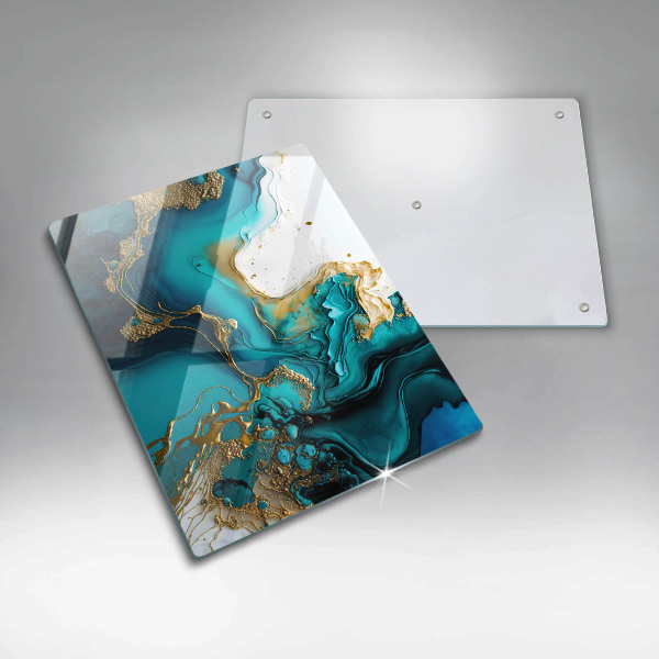 Protège plaque de cuisson Abstraction turquoise