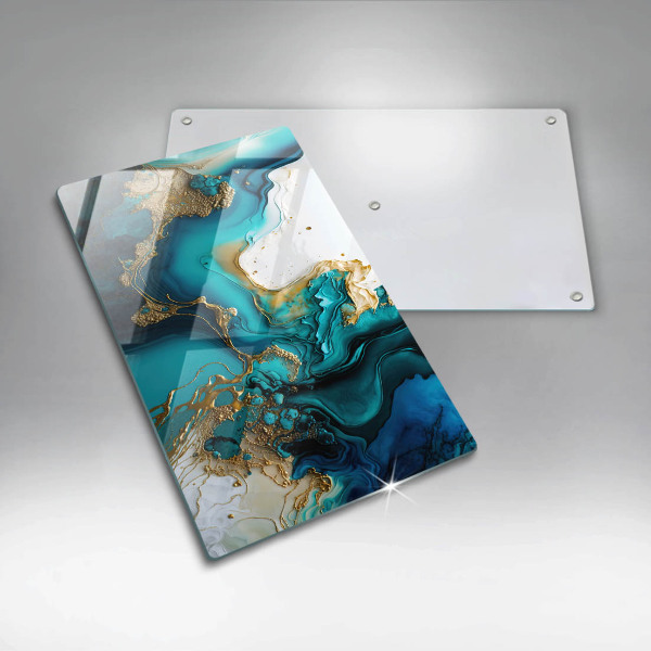 Protège plaque de cuisson Abstraction turquoise