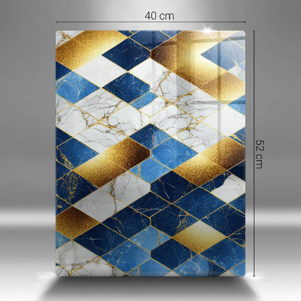 Protège plaque de cuisson Losanges de marbre doré