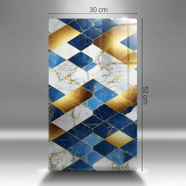 Protège plaque de cuisson Losanges de marbre doré