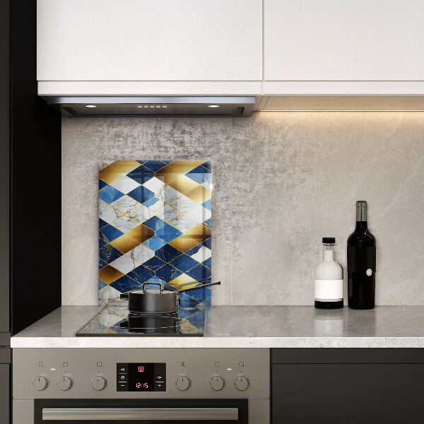 Protège plaque de cuisson Losanges de marbre doré
