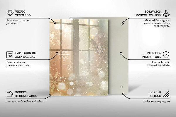 Protège plaque de cuisson Flocons de neige