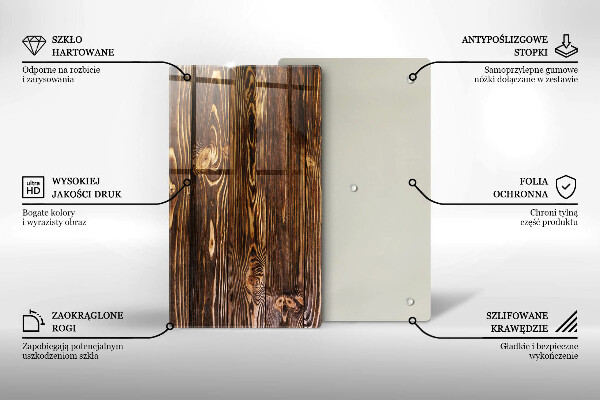 Protège plaque de cuisson Texture du bois
