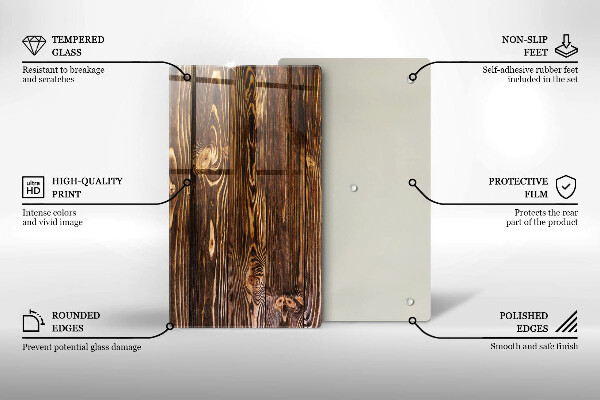 Protège plaque de cuisson Texture du bois