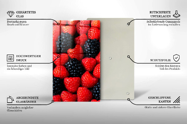 Protège plaque de cuisson Framboises et mûres