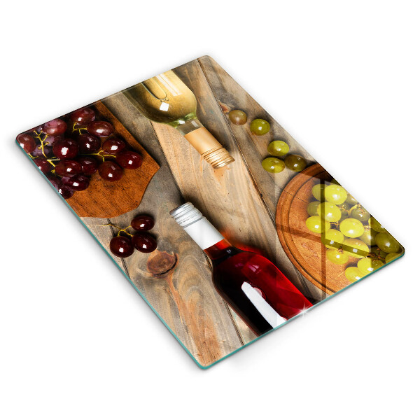 Protège plaque de cuisson Bouteilles de vin et raisins