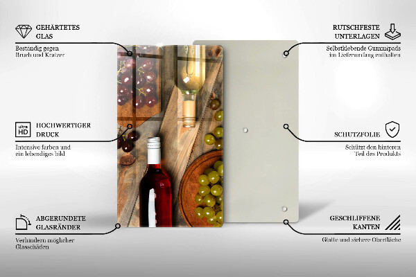 Protège plaque de cuisson Bouteilles de vin et raisins