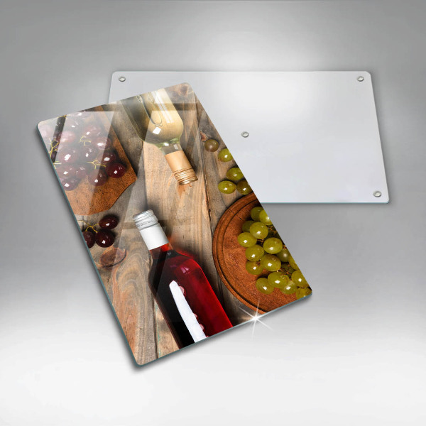 Protège plaque de cuisson Bouteilles de vin et raisins