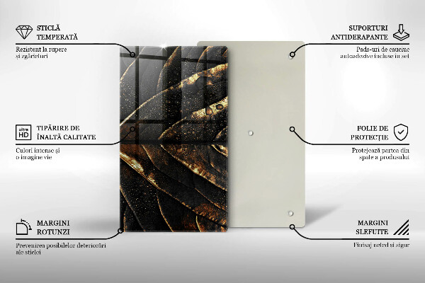 Protège plaque de cuisson Feuille d'or