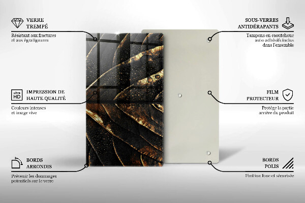 Protège plaque de cuisson Feuille d'or