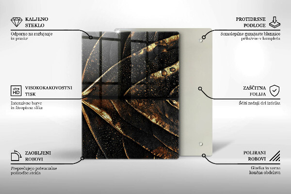 Protège plaque de cuisson Feuille d'or