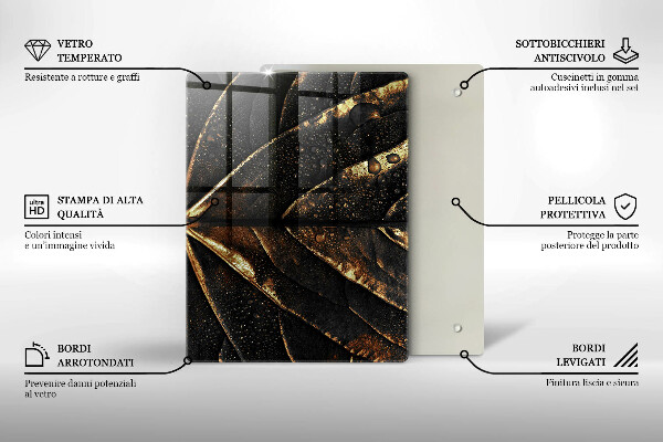 Protège plaque de cuisson Feuille d'or