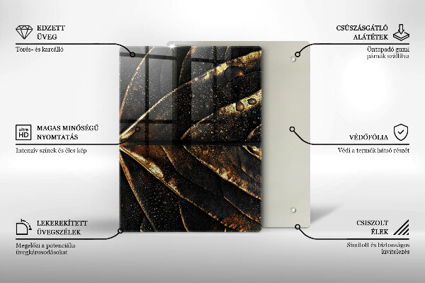 Protège plaque de cuisson Feuille d'or