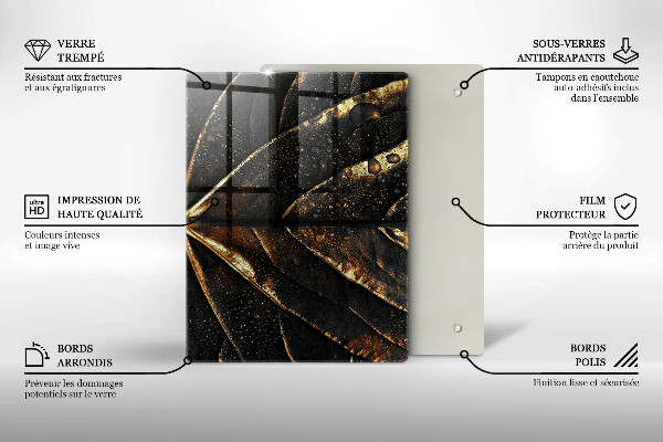 Protège plaque de cuisson Feuille d'or