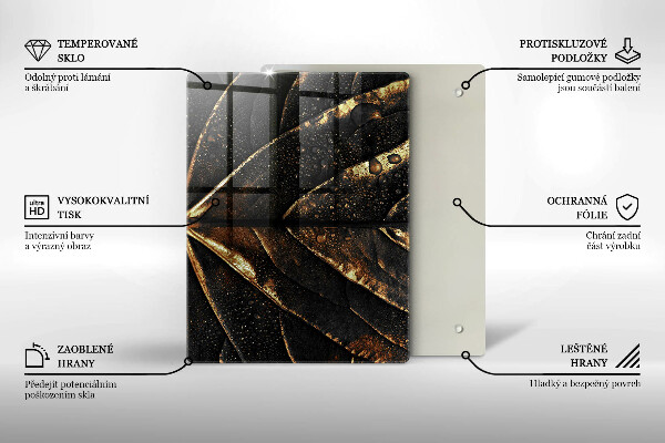 Protège plaque de cuisson Feuille d'or