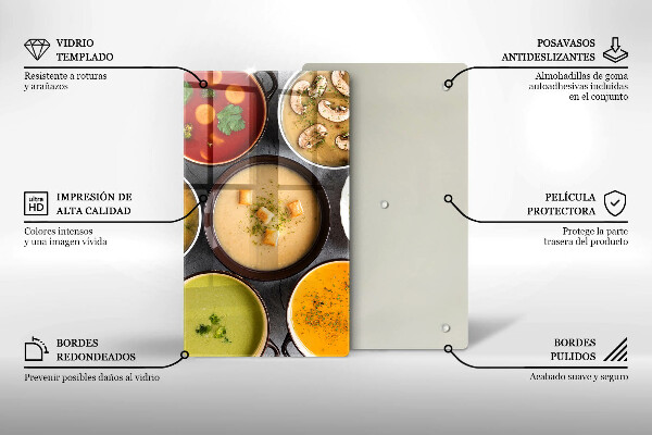 Protège plaque de cuisson Des soupes colorées