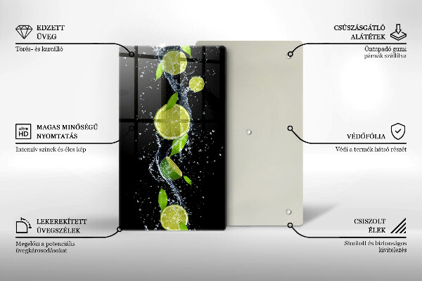 Protège plaque de cuisson Limes juteuses dans l'eau