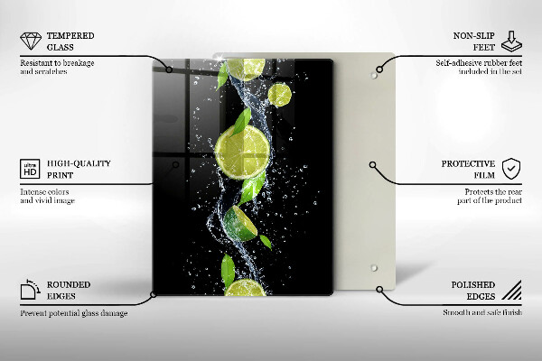 Protège plaque de cuisson Limes juteuses dans l'eau