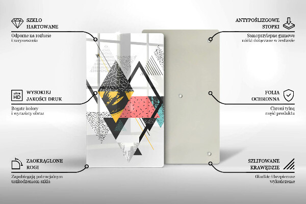 Protège plaque de cuisson Triangles abstraits