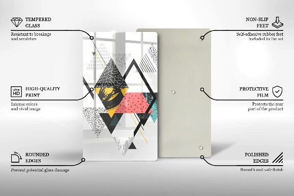 Protège plaque de cuisson Triangles abstraits