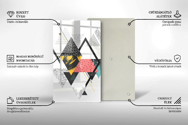 Protège plaque de cuisson Triangles abstraits