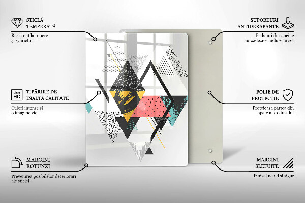 Protège plaque de cuisson Triangles abstraits