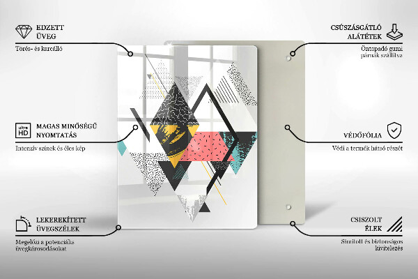 Protège plaque de cuisson Triangles abstraits