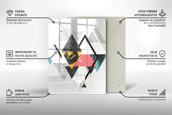 Protège plaque de cuisson Triangles abstraits