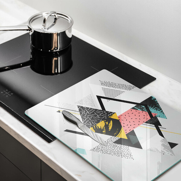 Protège plaque de cuisson Triangles abstraits