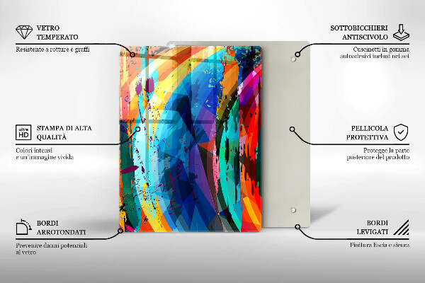 Protège plaque de cuisson Taches de peinture colorées