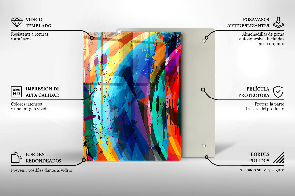 Protège plaque de cuisson Taches de peinture colorées