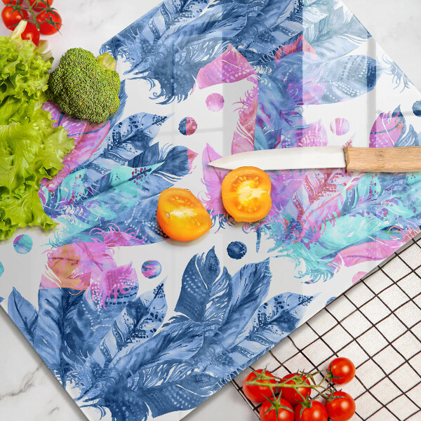 Protège plaque de cuisson Illustration bohème de plumes