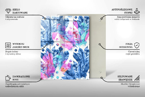 Protège plaque de cuisson Illustration bohème de plumes