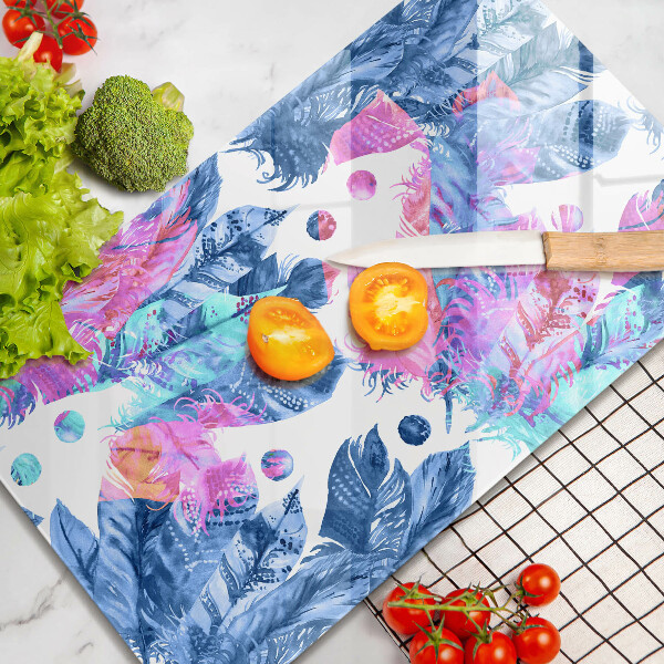 Protège plaque de cuisson Illustration bohème de plumes