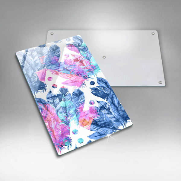 Protège plaque de cuisson Illustration bohème de plumes