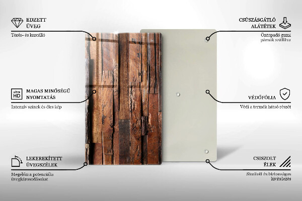 Protège plaque de cuisson Planches de bois décoratives
