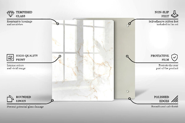 Protège plaque de cuisson Pierre de marbre élégante