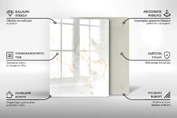 Protège plaque de cuisson Pierre de marbre élégante